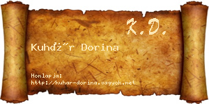 Kuhár Dorina névjegykártya